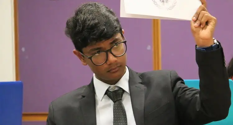 <p>Master debater Aryan Srivastava of grade 11 spearheads MUN team</p>
