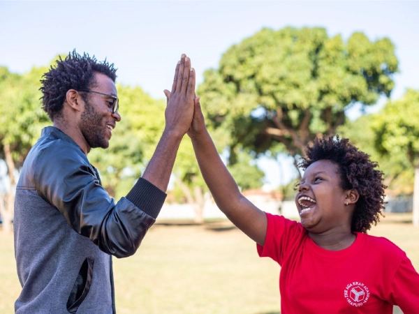AKA Maputo Junior School students dancing outside