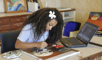 DP student working on an art piece.