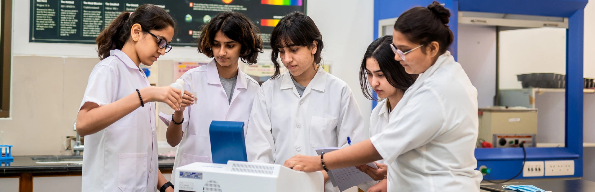 Students in the science lab.